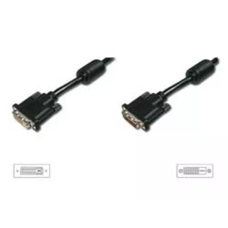 DIGITUS DVI-D-Verlängerungskabel 2 m, DVI-D auf DVI-D, schwarz