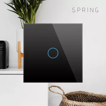 Touch-Schalter Spring One Way Glas Schwarz — Modell 0 einpolige Touch-Steuerung Glasoberfläche
