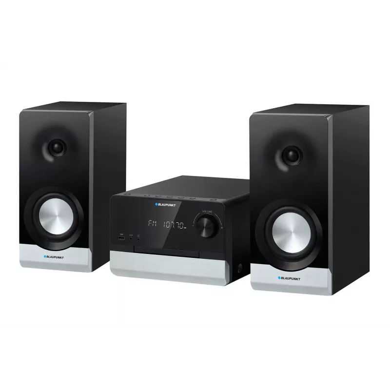 Home-Audio-Mikrosystem BLAUPUNKT MS40.2BT — 2×50 W RMS, Bluetooth, CD, USB, HDMI ARC, optischer Eingang, LED-Anzeige (schwarz)