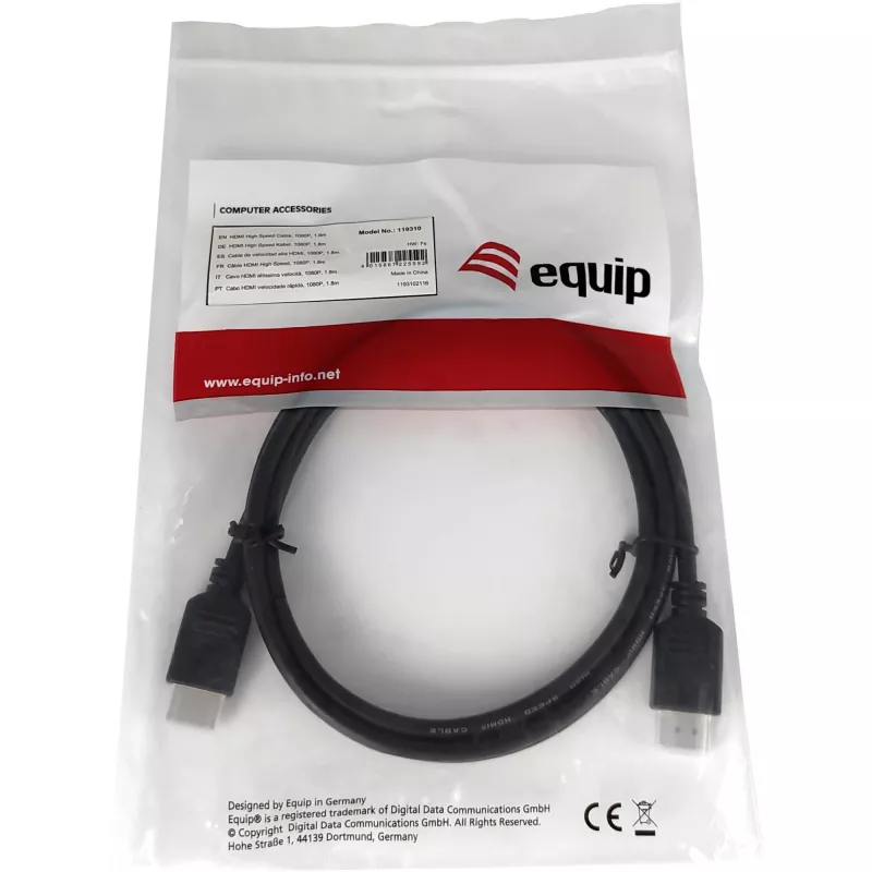 HDMI-Kabel Equip 1,8 m 1080P schwarz