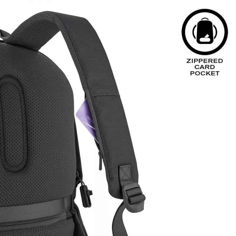 Freizeitrucksack XDDESIGN Bobby Soft mit 15,6-Zoll-Notebookfach, 16 l, PET, schwarz
