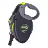 Rollleine Flexi NEON GIANT M — 8 m Bandleine, max. Belastung 25 kg, ergonomischer Griff, schwarz/gelb