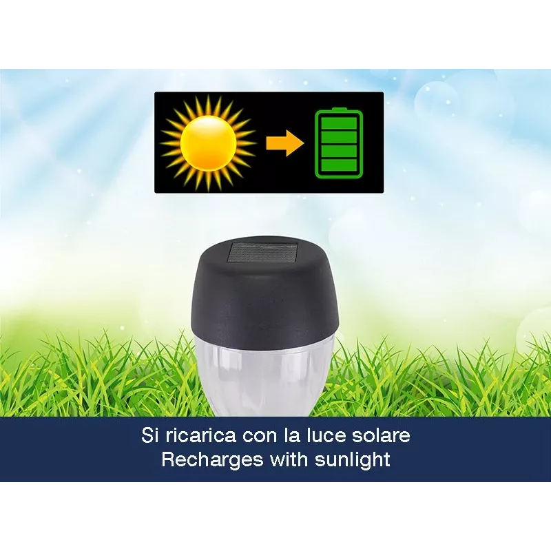 Outdoor-Solarleuchten-Set Beper P207ILO050 – 5 wasserdichte Leuchten für Garten und Weg