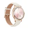 Smartwatch Colmi L28 mit goldenem Gehäuse und goldenem Lederarmband