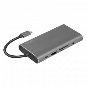 LogiLink UA0383 Notebook-Dockingstation & Port Replicator Kabelgebunden USB 3.2 Gen 1 (3.1 Gen 1) Type-C Silber (UA0383)