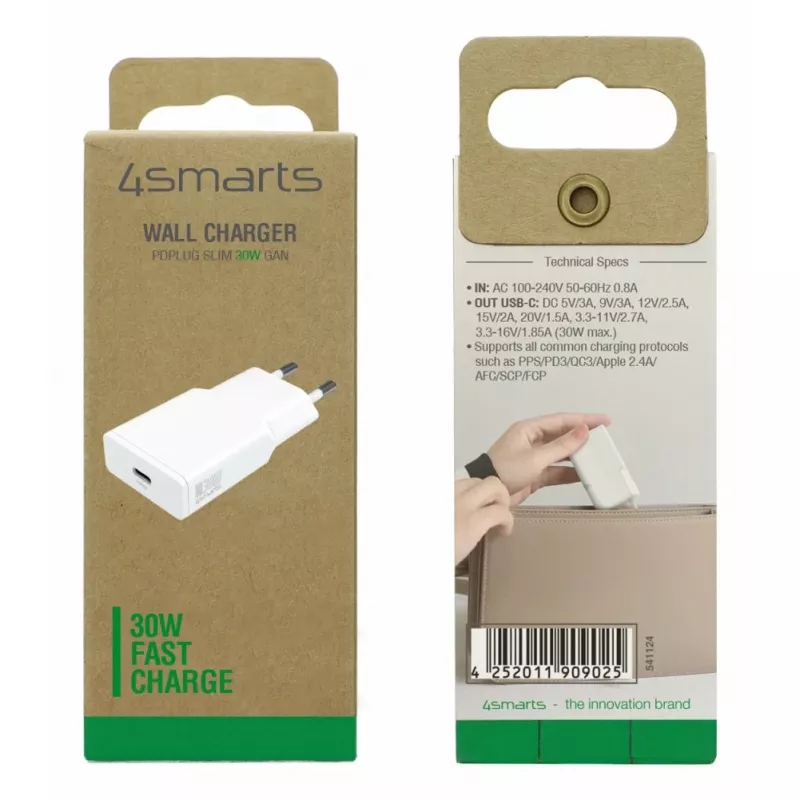 Indoor-Ladegerät 4smarts 541124 Smartphone Weiß AC Schnellladung