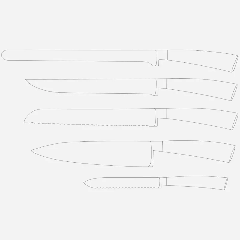 Küchenmesser Set Berkel ELEGANCE Edelstahl 5 Stück