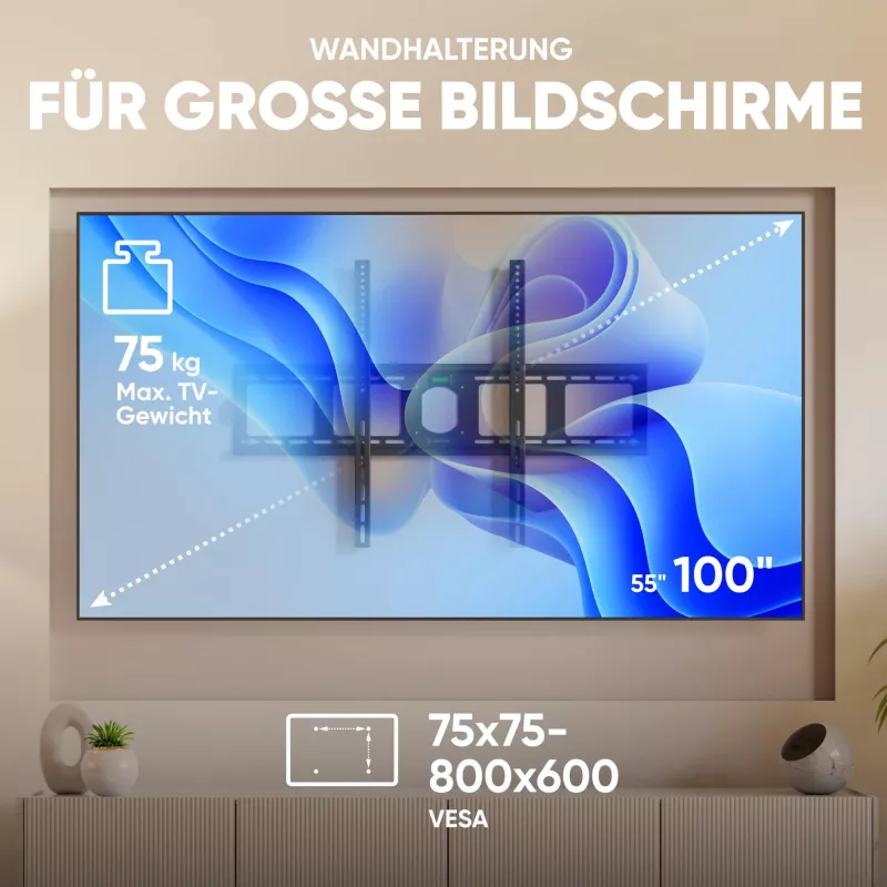 TV-Zubehör Wandhalterung/55-100/SCHWARZ UF4-B Onkron