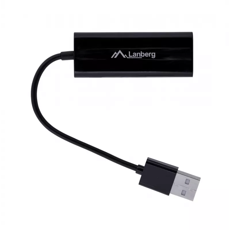 Netzwerkkarte LANBERG NC-0100-01 USB 10 Gbit/s, hot-swap-fähig, Kabel 0,15 m, schwarz