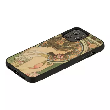 Handyhülle man and wood für iPhone 12 Pro Max – Primel Schwarz