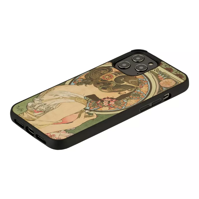 Handyhülle man and wood für iPhone 12 Pro Max – Primel Schwarz