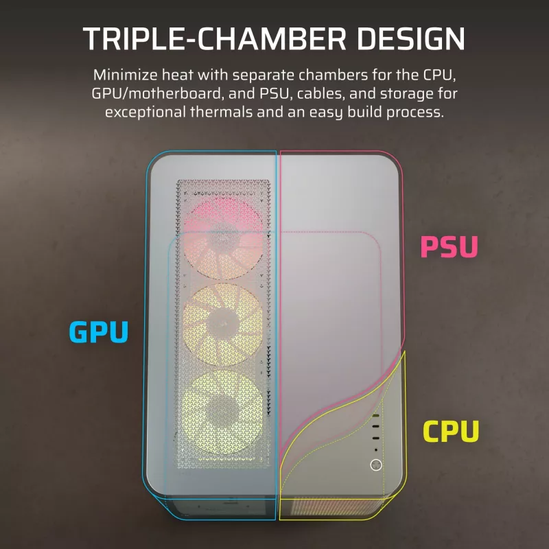 PC-Gehäuse Corsair AIR 5400 RS-R ARGB Midi Tower Weiß