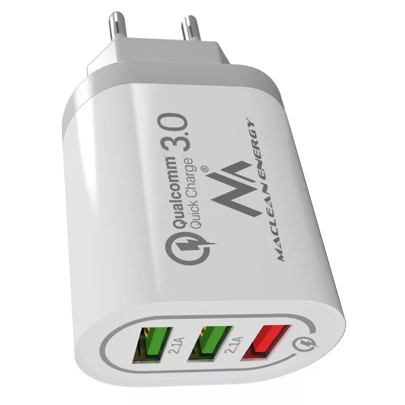Wandladegerät MACLEAN MCE479W — 3-Port USB-Schnellladegerät, 18W Gesamtleistung