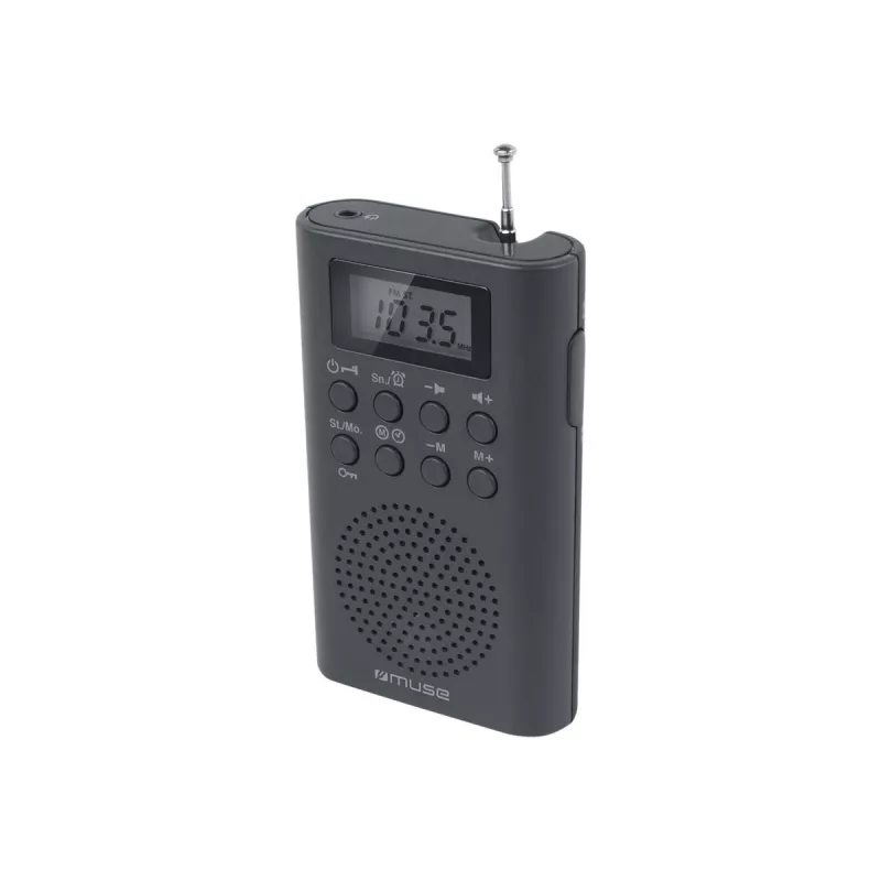 Tragbares Radio Muse M-03 R mit FM-PLL-Abstimmung, LCD-Anzeige, externer Antenne, schwarz