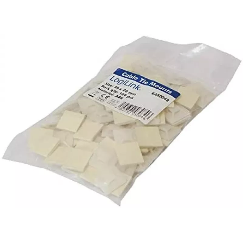 Kabelbinderhalterung LogiLink KAB0042 Beige ABS 100 Stück