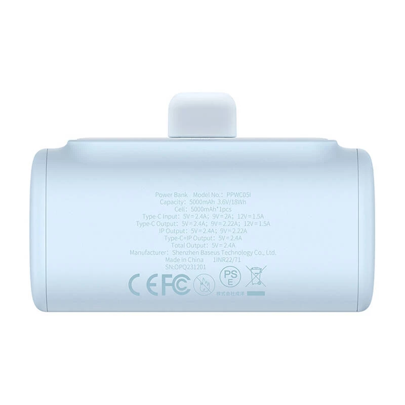 Tragbares Ladegerät Baseus Compact IP 5000mAh 20W (blau)