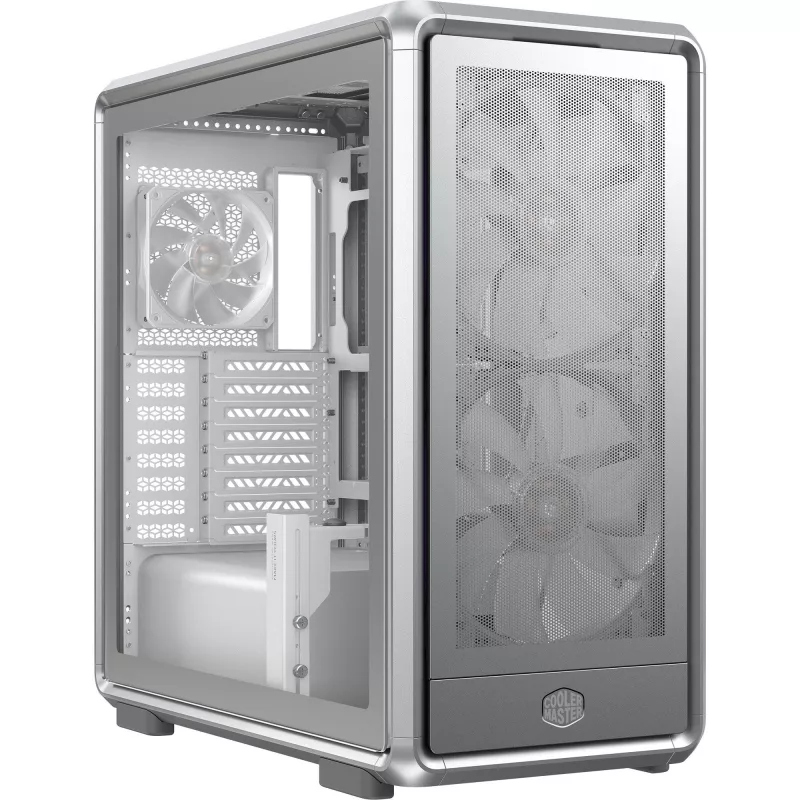 PC Midi Tower Cooler Master MasterFrame 600 Mesh Silber — unterstützt ATX/EATX, vorne 2×200mm, 2,5-Zoll/3,5-Zoll-Laufwerke