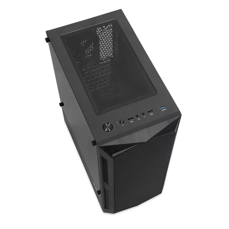 PC-Gehäuse IBOX LUPUS 27 Midi Tower ATX, gehärtetes Glas, RGB, 455×200×380 mm, unterstützt ATX, GPU bis zu 32 cm