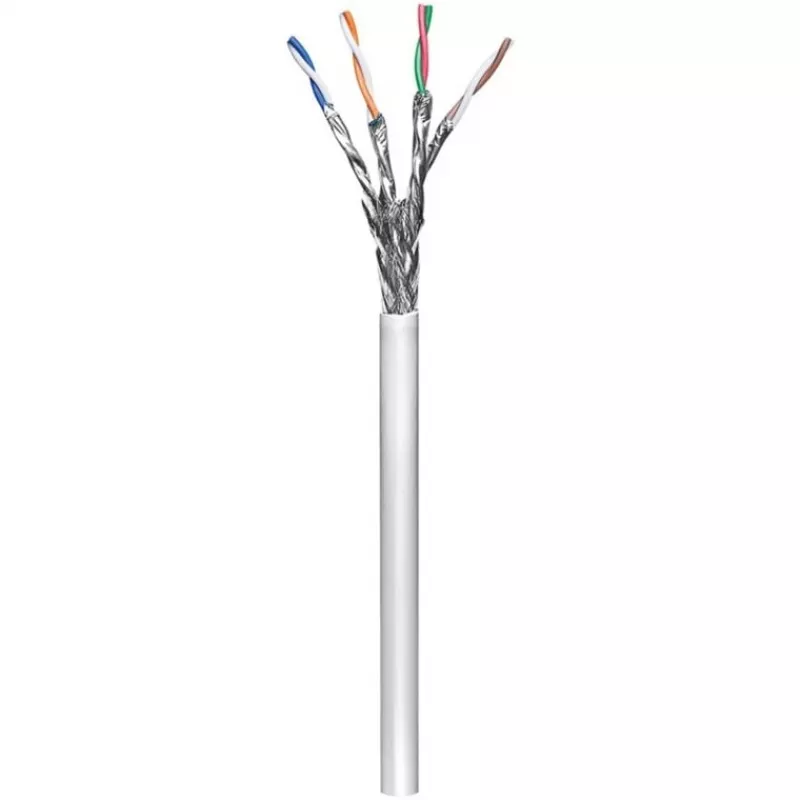 Wentronic Goobay CAT 6 Netzwerkkabel, S/FTP (PiMF), Grau, 305 m – CCA Kupfermix, AWG 23/1 (solid), PVC (95696)