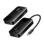 USB-C-zu-HDMI Funk-Transmitter/Empfänger Vention ADOBB — 4K@30Hz, 1×HDMI, USB-C-Kabel 1 m, schwarz