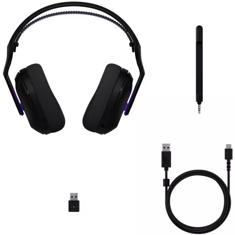 Logitech G G522 LIGHTSPEED kabelloses Gaming-Headset LIGHTSYNC RGB Mikrofon und erweiterte synchronisierte Audio-Triple-Konnektivität - LI