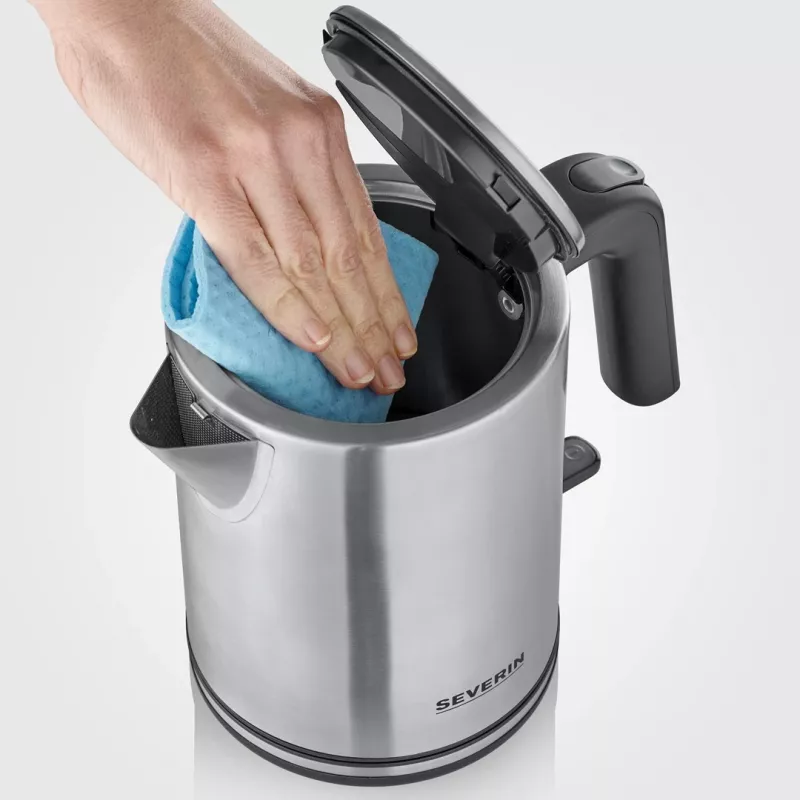 Severin WK 3489 elektrischer Wasserkocher 1 l 2400 W Schwarz, Silber
