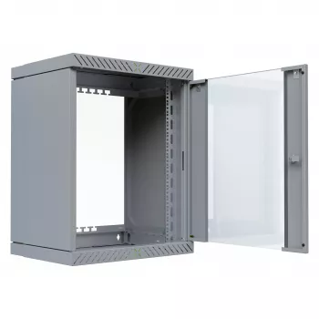 EFB Elektronik 19 Wandgehäuse X-Rack mit Glastür 400-600mm grau - Wandgehäuse (WGX-1506GR.G1)