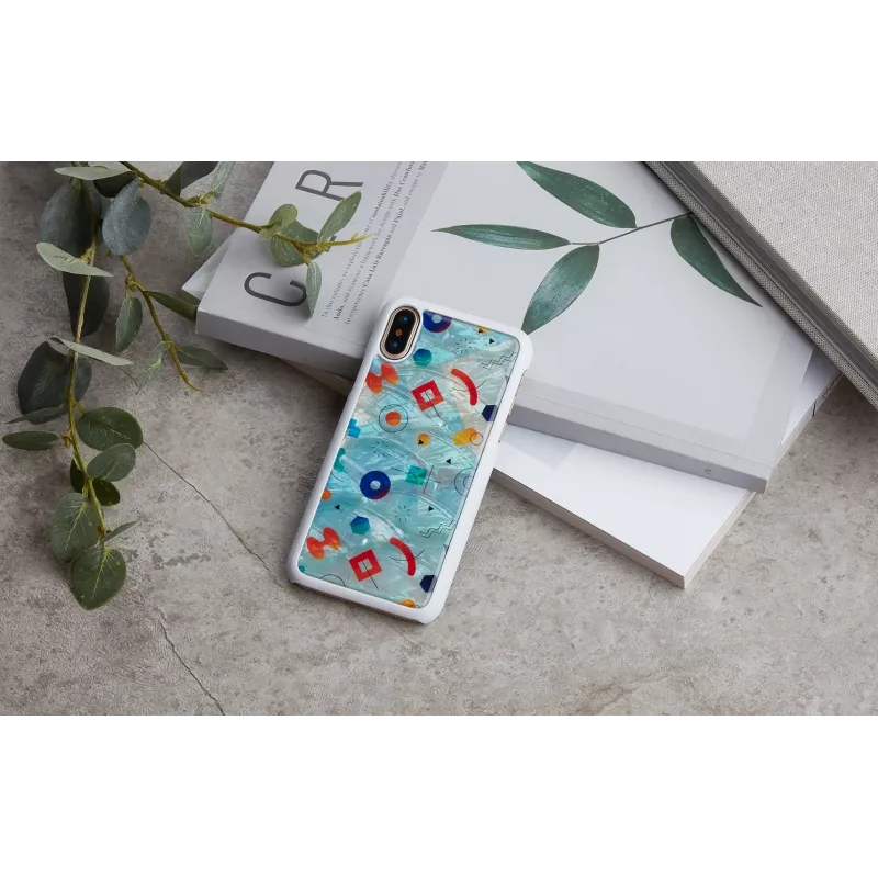 Handyhülle iKins für iPhone XS / iPhone X S – weiß poppin rock schützende Rückabdeckung