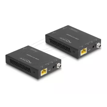 AV-Sender- und Empfänger-Set DELOCK 65955 — Cat6/Cat6a HDMI-Extender, bis zu 3840×2160, kabelgebunden, Micro-USB-B-Stromversorgung