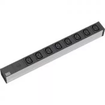 Stromverteilereinheit Bachmann 333.408 8 AC-Ausgänge 1U Schwarz Grau Silber