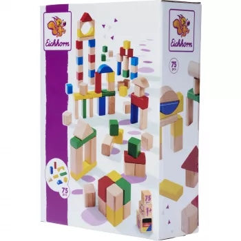 Eichhorn Holzbausteine Bunt/Natur (75 Teile)