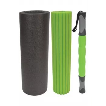 Schildkröt Fitness 3 in 1 Massage Roller Set Schwarz, Grüner Schaumstoff 1 Stück