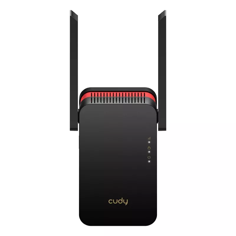 Wi‑Fi Signalverstärker Cudy RE3000 2400–5000 MHz, 802.11ax/ac/n/g/b/a, Ethernet 100 Mbps, externe Antenne, schwarz/rot