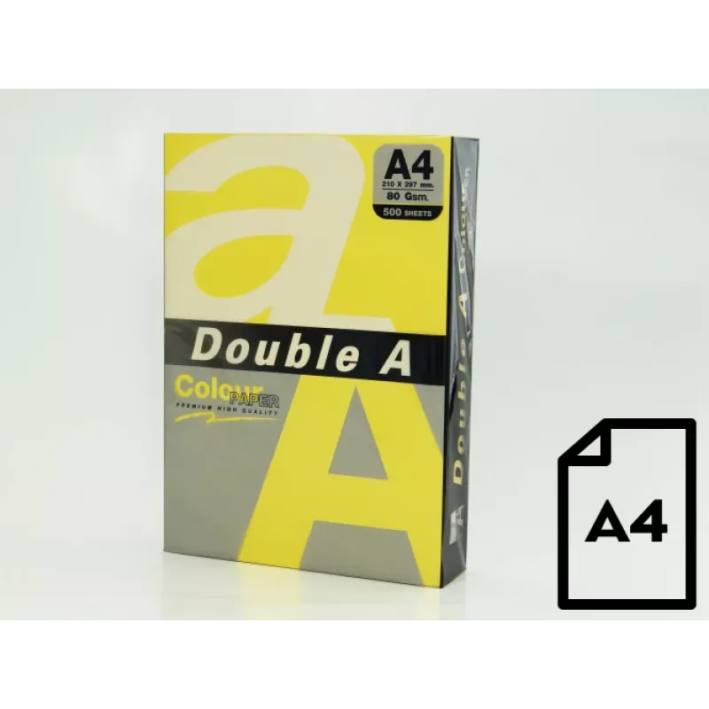 Farbpapier Double A, 80g, A4, 500 Blatt, Lemon
