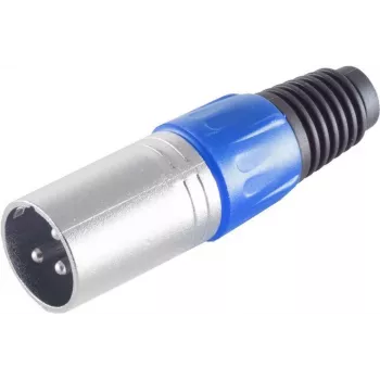 XLR-Steckverbinder ShiverPeaks BS55002-B Blau — 3-poliger Mikrofon-/Kabelstecker, Paneleinbau