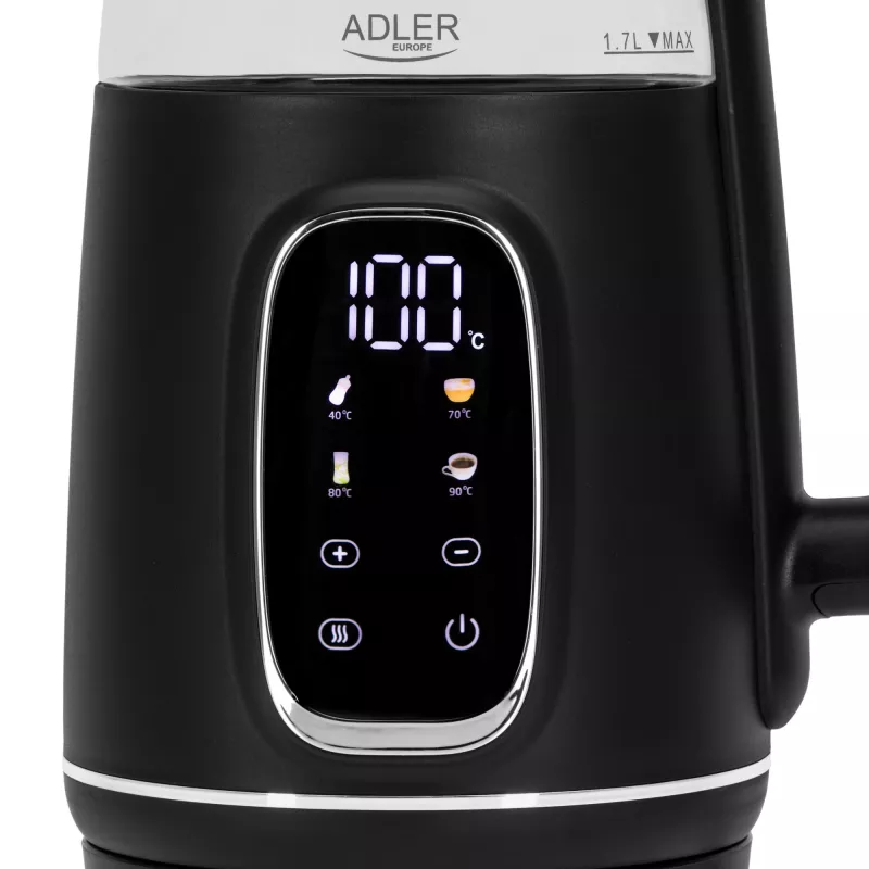 ADLER AD 1305 elektrischer Wasserkocher schwarz/silber