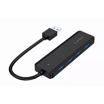 USB-Hub Gembird 4-Port USB 3.1 (Gen 1) — 4 Ports, USB 3.2 Gen 1 Type-A, 5V/2.1A, 109×30×10 mm, schwarz