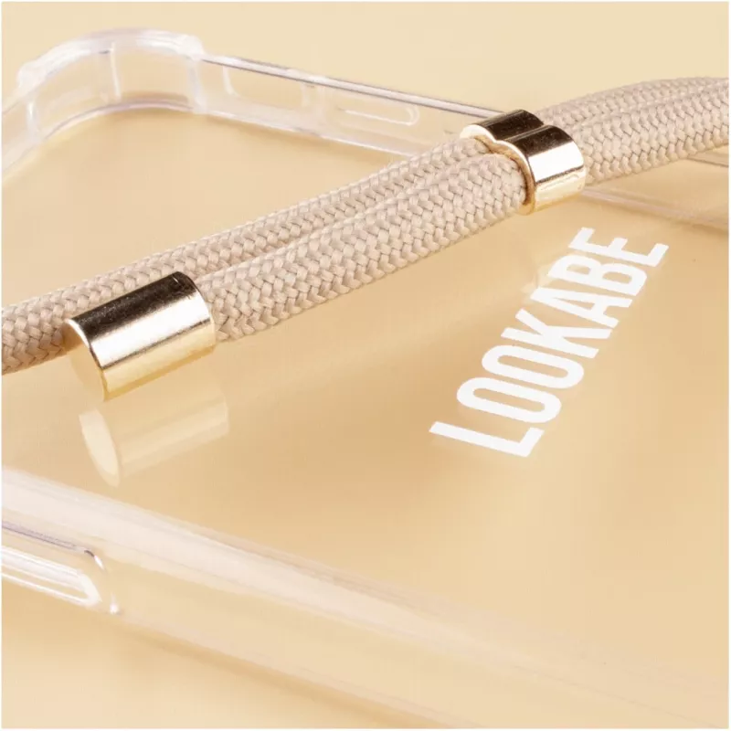 Umhängehülle Lookabe loo007 gold nude für iPhone 7/8 Plus – tragbare Telefonhülle mit Gurt