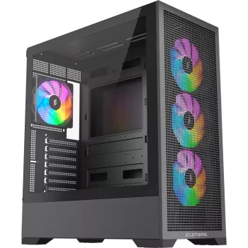 PC-Gehäuse Silentware Core 100 A-RGB Schwarz — Modell CORE100Schwarz, A-RGB-Beleuchtung, Mid-Tower-Formfaktor