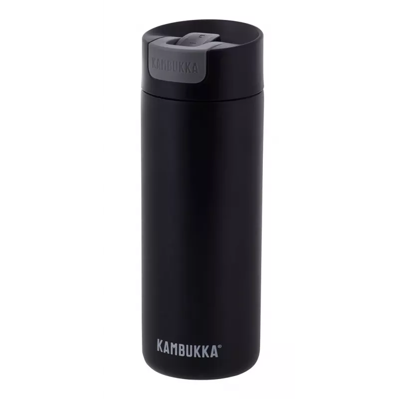 Vakuumflasche Kambukka Olympus 500 ml — 18/10 Edelstahl, vakuumisoliert, schwarz, rutschfester Boden