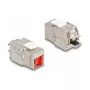 DeLOCK Keystone-Modul RJ45-Buchse auf LSA Cat.6A werkzeugfrei mit roter Staubschutzkappe