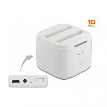 Docking-Station DeLOCK USB Type-C™ 3.2 für 2 x 2,5-Zoll-SATA-Festplatten/SSDs
