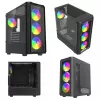 PC Cube Gehäuse SAVIO Noctis Glass RGB — Schwarz, ATX/Micro-ATX, 210×410×450 mm, 3×120 mm Frontlüfter