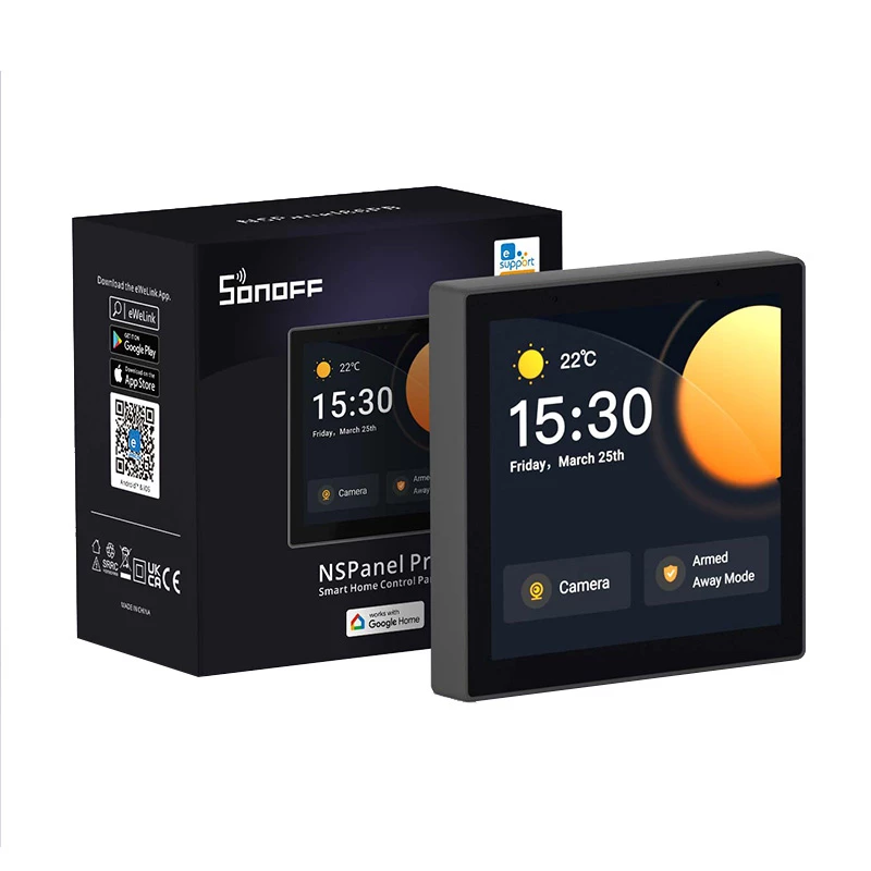 Wandmontiertes Smart Control Panel Sonoff NSPanel Pro – Wi‑Fi, Bluetooth, ZigBee-Unterstützung, Modell NSPanel86PB