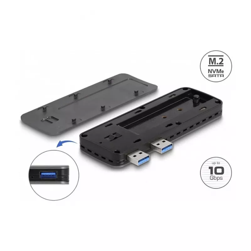 SSD-Gehäuse DeLOCK USB 3.2 Gen 2 für PlayStation5 M.2 NVMe werkzeuglos