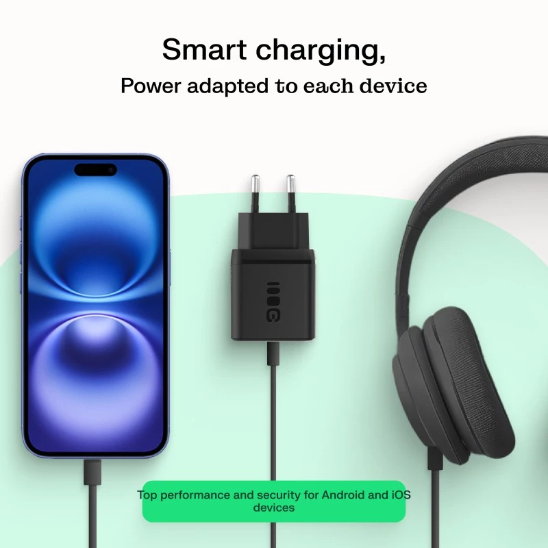 Netzteil Grün Cell PowerSource Solo30 30W Schwarz — USB-C Einzelport-Ladegerät