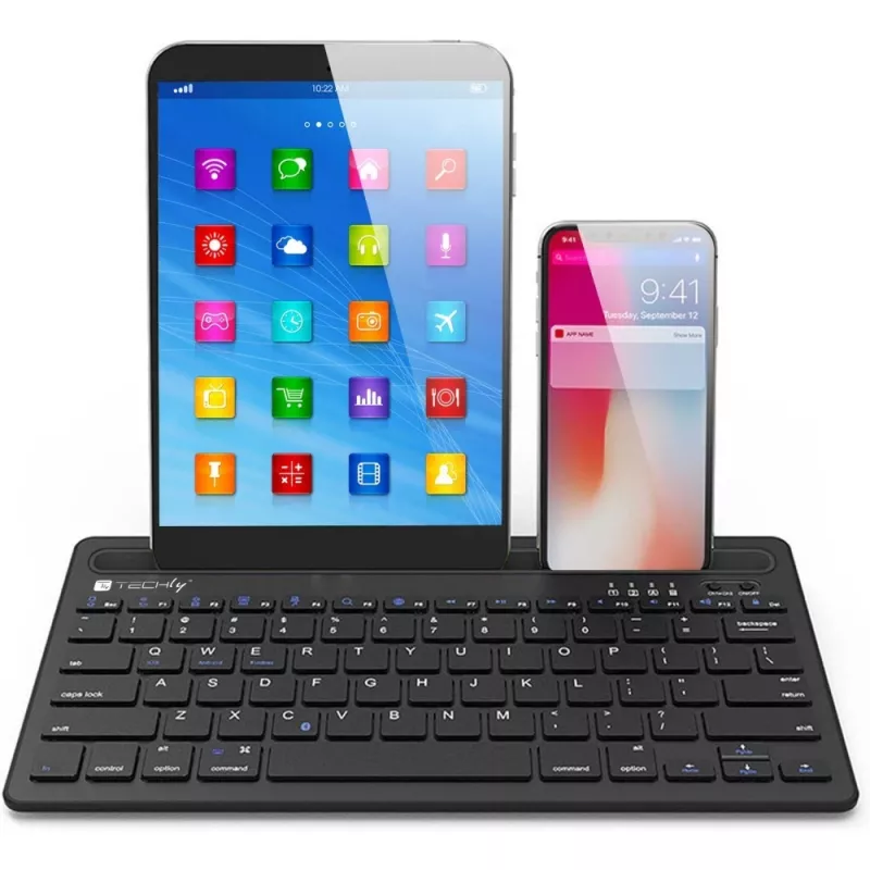 Techly ICTBK102U Tastatur Universell Bluetooth QWERTY Englisch Schwarz