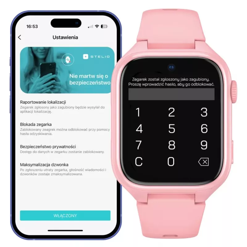 Smartwatch Stelio Junior Pro AI 4G ST-SWJ102-PK — Kinder-4G-Uhr, pink