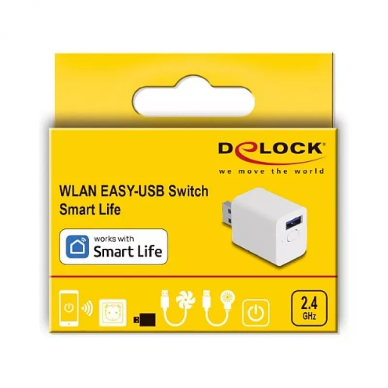 Smart-Steckdose DELOCK 11832 — intelligente Wi‑Fi-Innensteckdose, 2 A, 2400 MHz, weiß