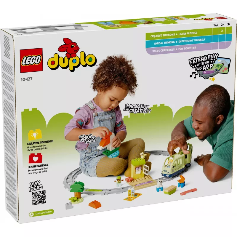 Spielzeug-Zugset LEGO DUPLO Interaktive Abenteuer-Eisenbahn 10427, 57 Teile, 2 Minifiguren, für Kinder ab 2 Jahren